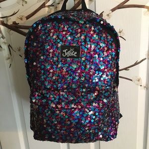 Justice - sequin backpack with detachable hoodie